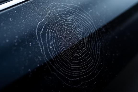 Sedan with heavy swirl marks on the paint